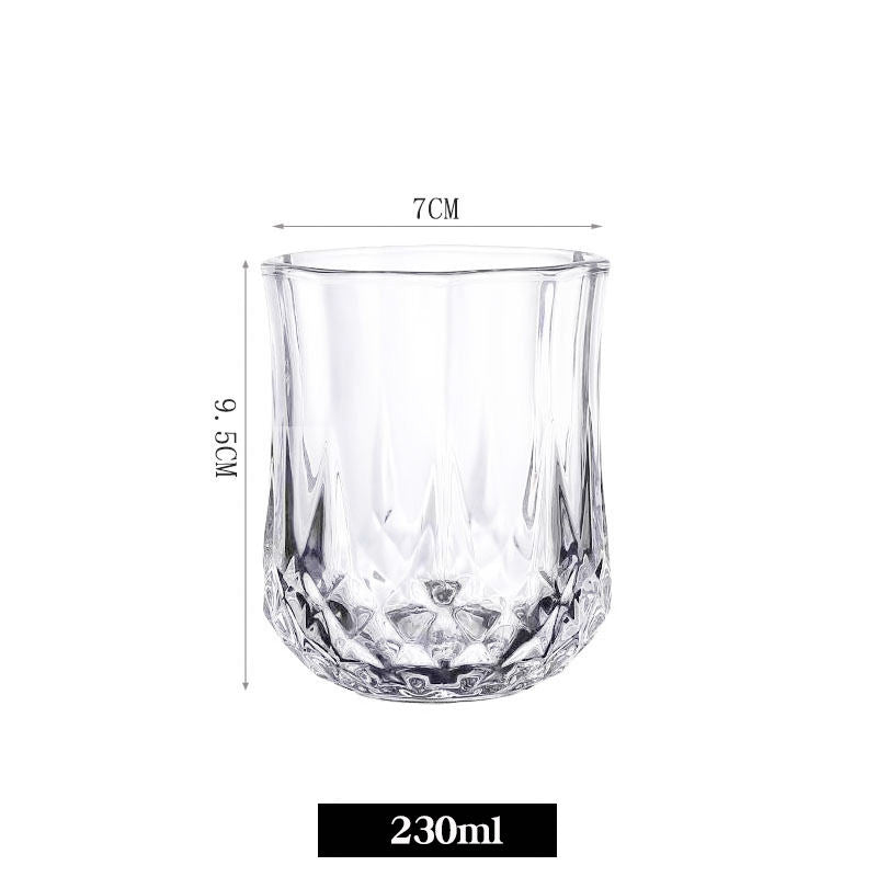Diamond-Embossed Whiskey Glass – Premium Old Fashioned Whisky Tumbler for Bourbon, Scotch & Cocktails – Elegant Cut Glass Design for Home Bar, Parties & Gifting