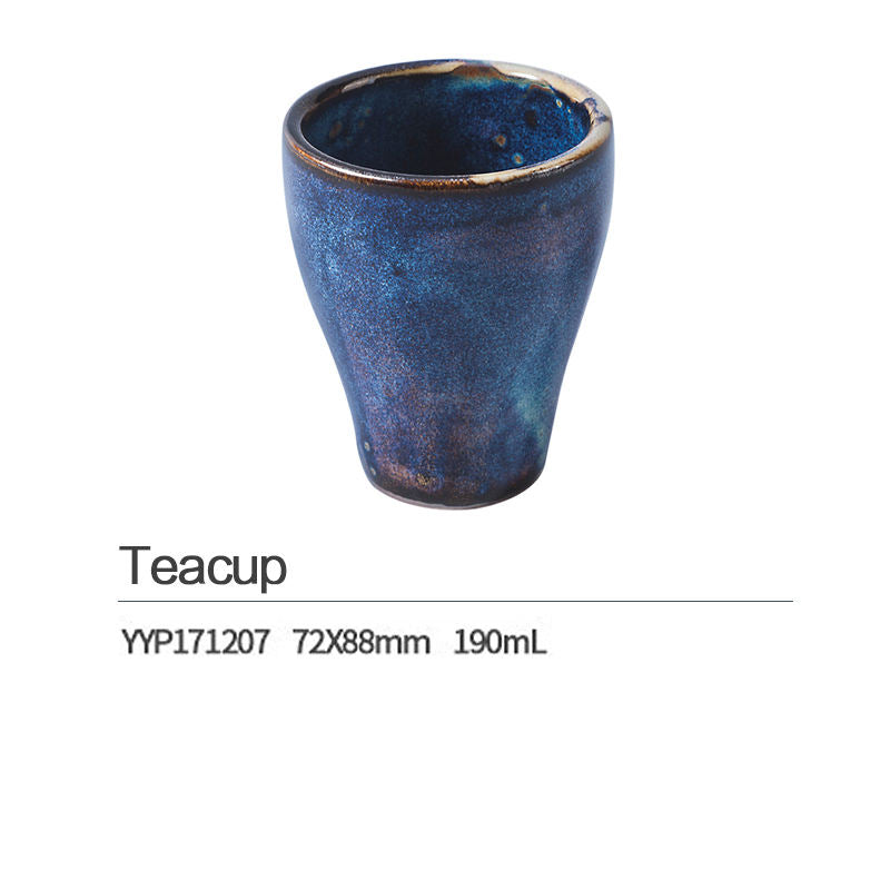 Blue Flambe Teacup - Elegant Ceramic Tea Cup with Unique Flambe Glaze - Perfect for Tea Lovers, Coffee, Hot Beverages - Ideal for Daily Use, Special Occasions, and Gift-Giving - Durable, Stylish Design