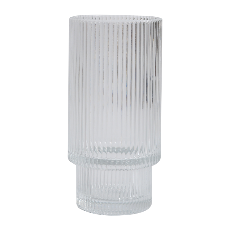 Ripple Highball Glass Modern Textured Tall Glassware for Cocktails Water and Juice Durable Lead-Free Glass Elegant Ribbed Design for Home Bar Restaurants and Everyday Use