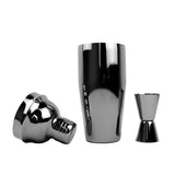 Black Cocktail Shaker - Premium Stainless Steel Shaker with Sleek Matte Black Finish - 3-Piece Set for Mixing Cocktails, Martini, and More - Durable, Leakproof, Ideal for Home Bars and Professional Use