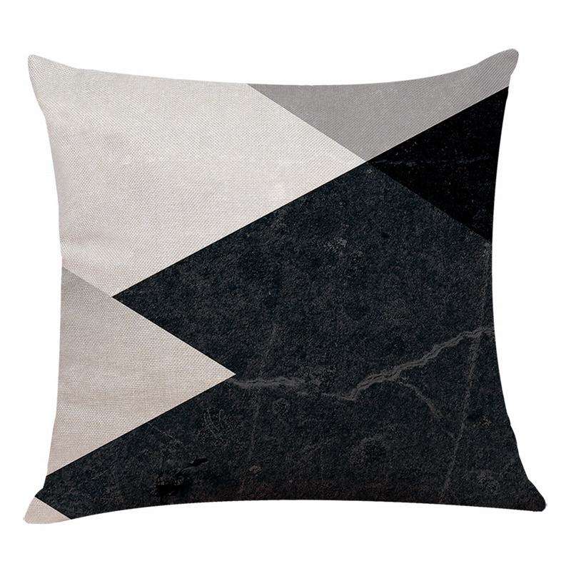 European Style Linen Geometric Print Cushion – Modern Decorative Throw Pillow for Sofa, Bed, and Chair – Stylish Home Décor Pillowcase for Living Room & Bedroom