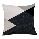 European Style Linen Geometric Print Cushion – Modern Decorative Throw Pillow for Sofa, Bed, and Chair – Stylish Home Décor Pillowcase for Living Room & Bedroom