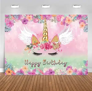 5×3ft Unicorn Vinyl Backdrop - Colorful and Magical Photography Background for Birthday Parties, Baby Showers, and Events - Durable, Lightweight, and Easy to Set Up for Photo Booths and Decorations