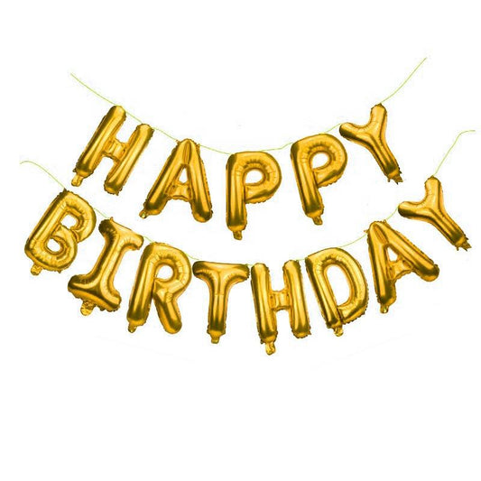 Happy Birthday Balloon – Large Gold Foil Balloon for Party Decorations – Elegant & Durable Helium-Compatible Balloon – Perfect for Birthday Celebrations & Events