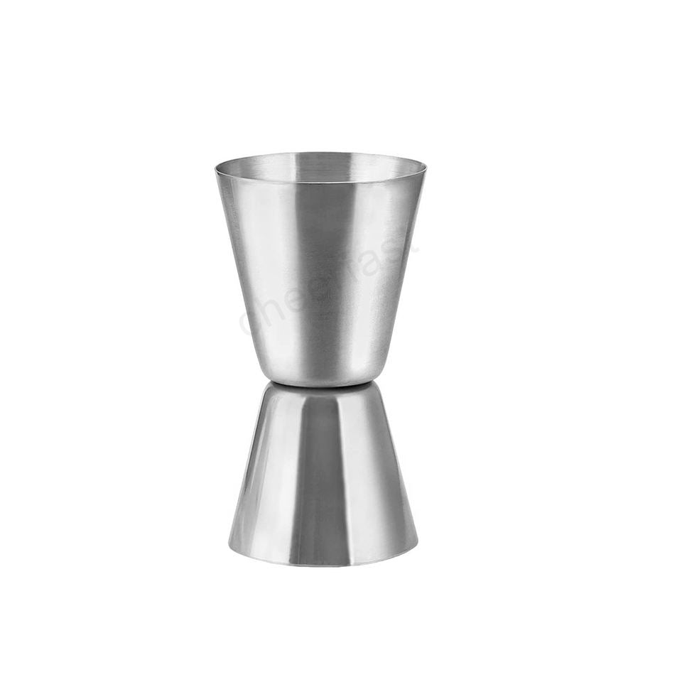 Silver Jigger - Premium Stainless Steel Double-Sided Measuring Jigger for Cocktails and Mixology - Precise Measurements, Durable and Rust-Resistant - Perfect for Home Bars, Bartenders, and Drink Mixing
