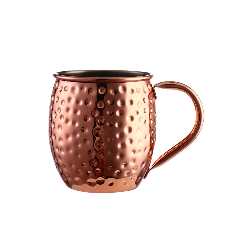 Moscow Mule barrel copper-plated cups – elegant 60ml rosegold smooth-finish mini mugs, perfect for serving cocktails, espresso, or shots, durable stainless steel construction with a stylish and timeless design.