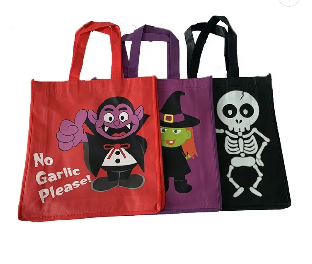 Halloween Cartoon Pumpkin Tote Bag – Reusable Trick-or-Treat Candy Bag – Durable Fabric Shopping Bag – Festive Halloween Party Favor – Cute Pumpkin Print Handbag for Kids & Adults