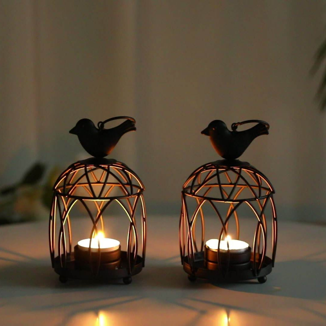 Decorative Home Decor Gifts Hollow Out black Candlestick Metal Lantern Candle Holder Gold Lantern Candle Holder