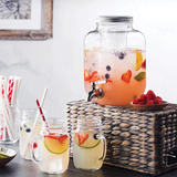 Portable Beverage Mason Jar - Convenient and Stylish Drinkware - Ideal for Water, Juice, Iced Tea, and More - Perfect for On-the-Go, with a Secure Lid and Handle for Easy Carrying and Refreshing Sips Anywhere