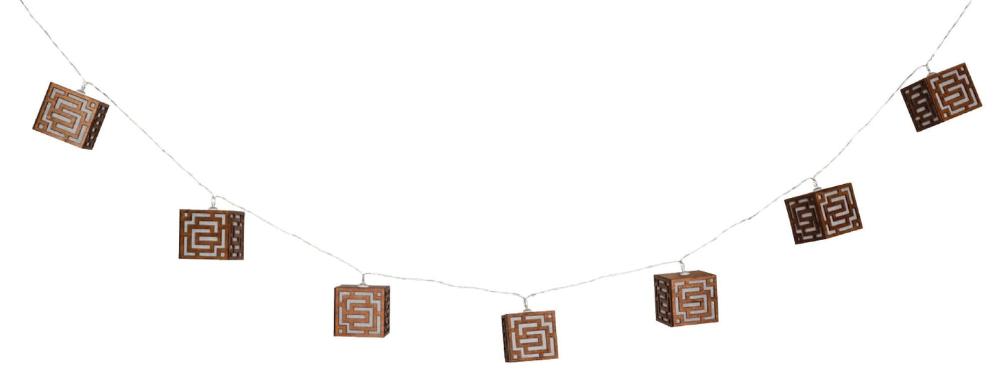 10 LED Wooden House String Lights - 2.1M Warm and Cozy Decorative Lights for Christmas, Parties, and Home Decor - Battery-Powered, Durable, and Perfect for Indoor Festive Ambiance