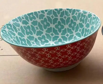 custom Restaurant Colorful Hand-Painted luxury dessert bowlPorcelain Cereal, Soup, Salad and Pasta Red/Blue