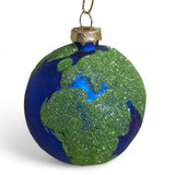 Nature’s Palette: Green and Blue Ornament – Elegant Glass Bauble for Festive Decor, 4-Inch Handcrafted Holiday Decor