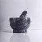 Engraved Black Granite Natural Marble Stone Mortar and Pestle Set Marble Hand Ginger Garlic Press Crusher Chopper small