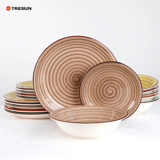 Harmony in Hues 18pcs handpainted dinnerware sets Multicoloured