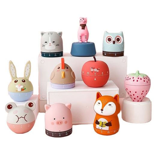 Cartoon Animal Kitchen Mechanical Wind up 60 Minute Manual No Batteries Timer 360 Degree Rotating Timer