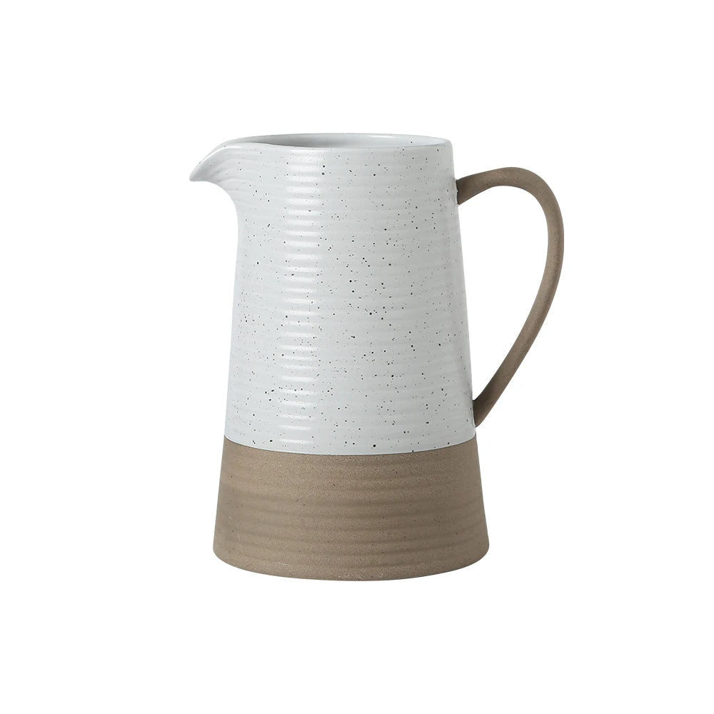 white porcelain iced tea pitcher jug clay pitcher milk water bottle jug ceramic water bottle 1368ml