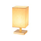 Modern Square Wooden Base Table Lamp Fabric Lampshade Indoor Led Table Lamp Restaurant