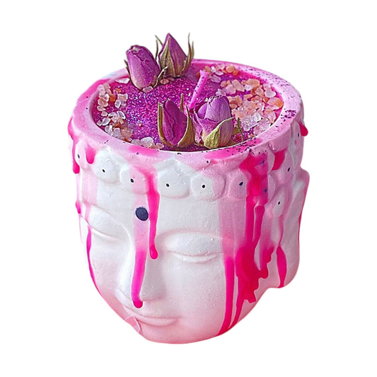 Pink Buddha Soy Candle - Handmade