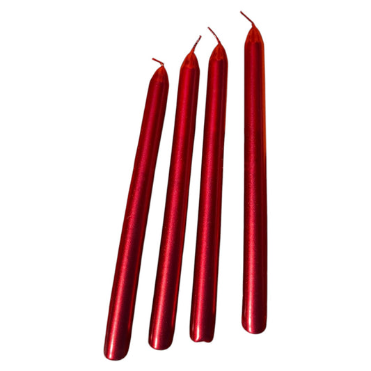 Red Bright Stick Candle 25 cm(4 Pack)