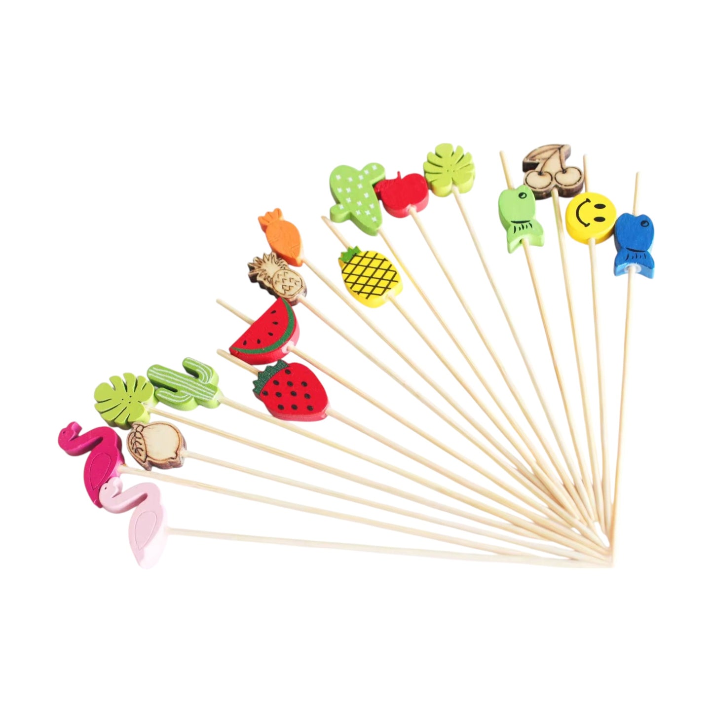 2023 Jimao Various cocktail decorative Food Picks Bamboo Crafts assorted Beaded Food Picks for Barbecue party promPopular