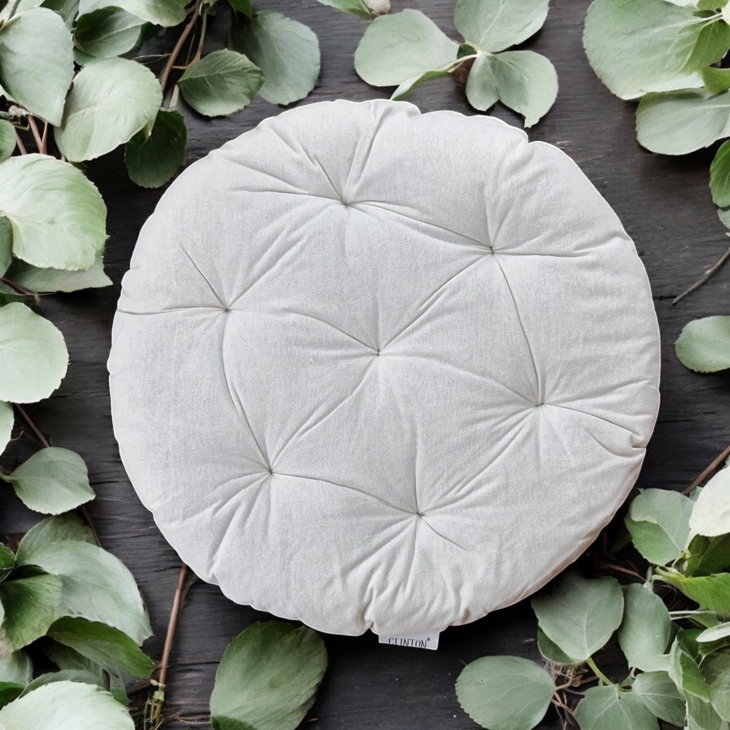 Solid Circular Chair Pad 40x5cm - Comfortable Cotton White Cushion for Stylish and Supportive Seating