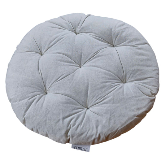 Premium SOLID CIRCULAR CHAIR PAD 40x5cm - 100% Cotton, Aqua Grey - Comfortable & Durable Seat Cushion