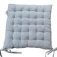 Elegant Solid Square Chair Pad 40x40x5cm - 100% Cotton Blue Cushion for Comfort and Style