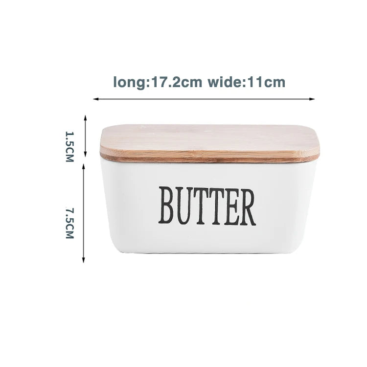 Rectangular Ceramic Butter Box Sealed storage container Western cheese crock butter jar keeper for Restaurant 15x8.5cm