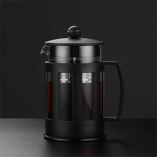 350ml Black Plastic Case Coffee Press High Temperature Resistance Glass Press Coffee Maker French Press