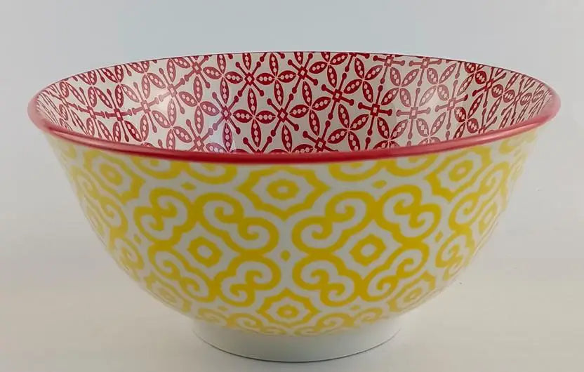 custom Restaurant custom Restaurant Colorful Hand-Painted luxury dessert bowlPorcelain Cereal, Soup, Salad and Pasta Yellow/Red
