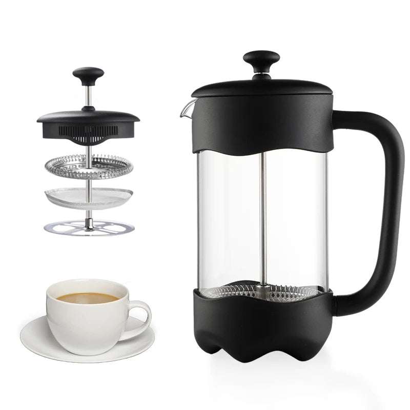 1000ml mini manual high borosilicate glass with lid French press coffee maker