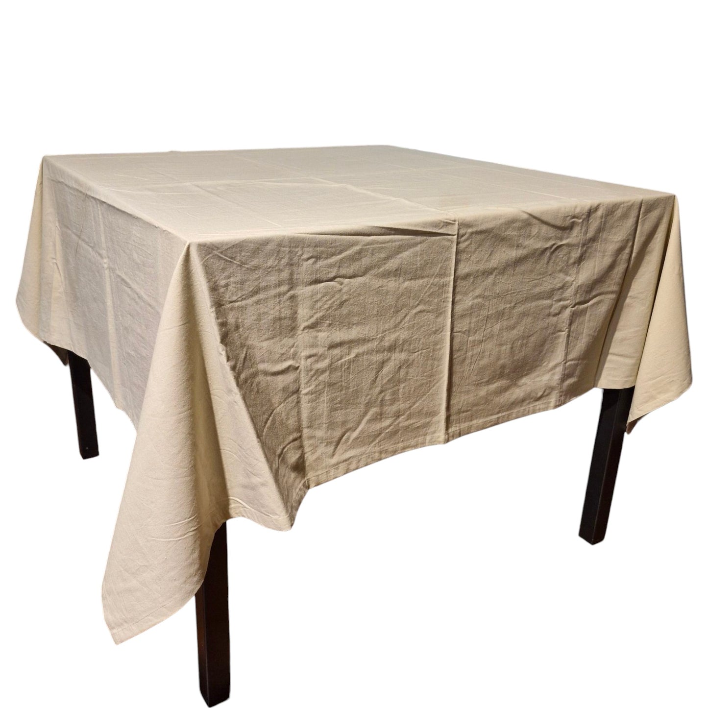 VASAI 100% Cotton Table Cloth, 160x160cm, Beige – Perfect for Any Dining Occasion, Elegant Home Décor