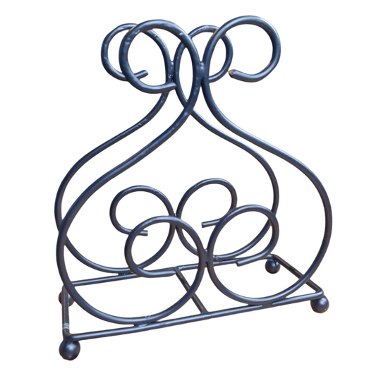 Classic Charm Black Iron Napkin Holder - Elegant Tabletop Accessory for Dining and Entertaining