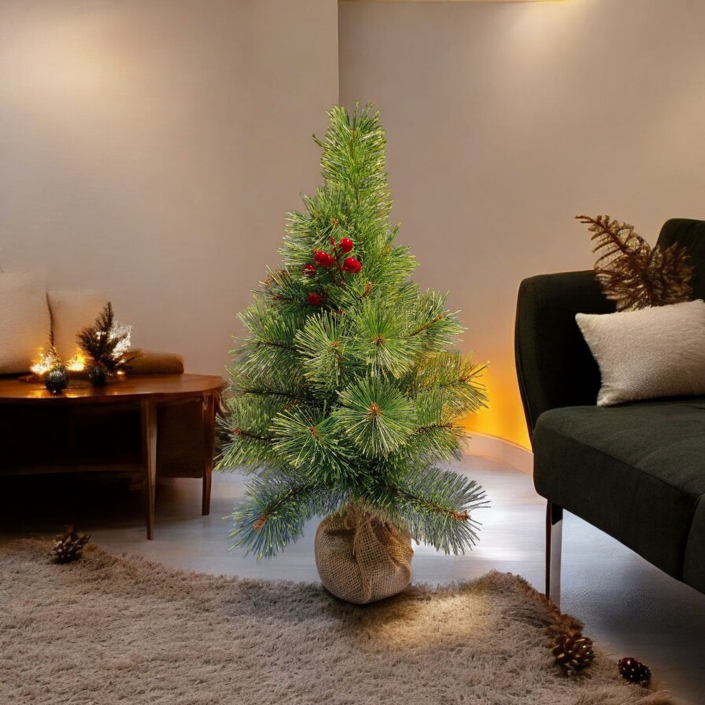 Pine Needle Christmas Tree 90cm - Realistic Artificial Tree for Festive Home Decor