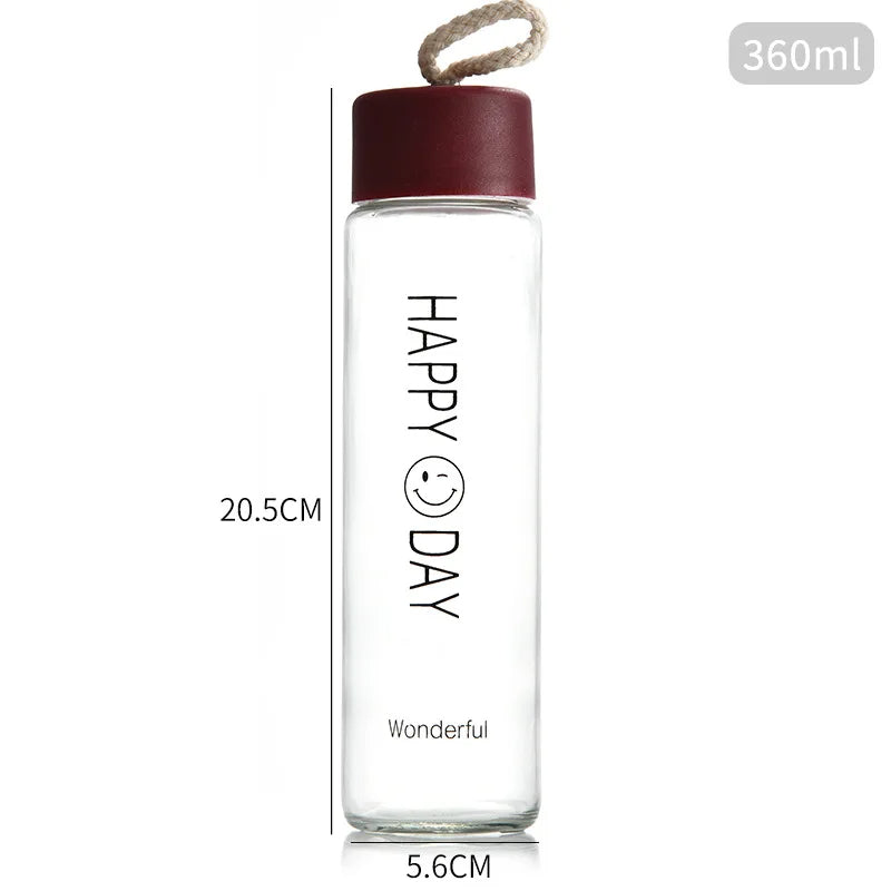 Stylish Frostglass water bottle burgandy 350ml