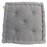 Plush Rectangular Floor Cushion 45x45x10cm - Soft Cotton Aqua Grey Pillow for Comfortable Seating and Decor