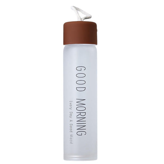 500ml Frosted Matt Glass Water Bottle Brown