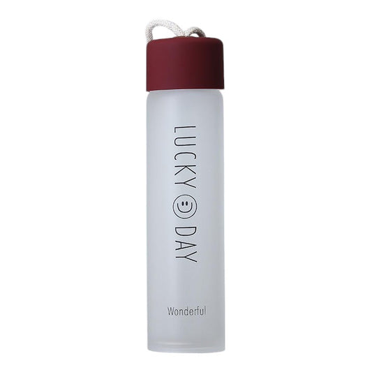 500ml Frosted Matt Glass Water Bottle Red