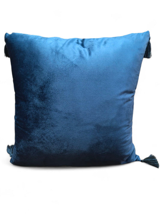 Velvet Shimmer Cushion 45.7x45.7cm Blue – Luxurious Decorative Pillow for Home Décor