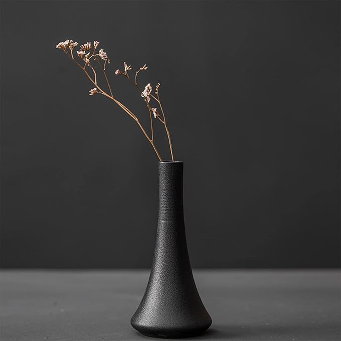 Japanese style black ceramic Small flower Vase Home Décor