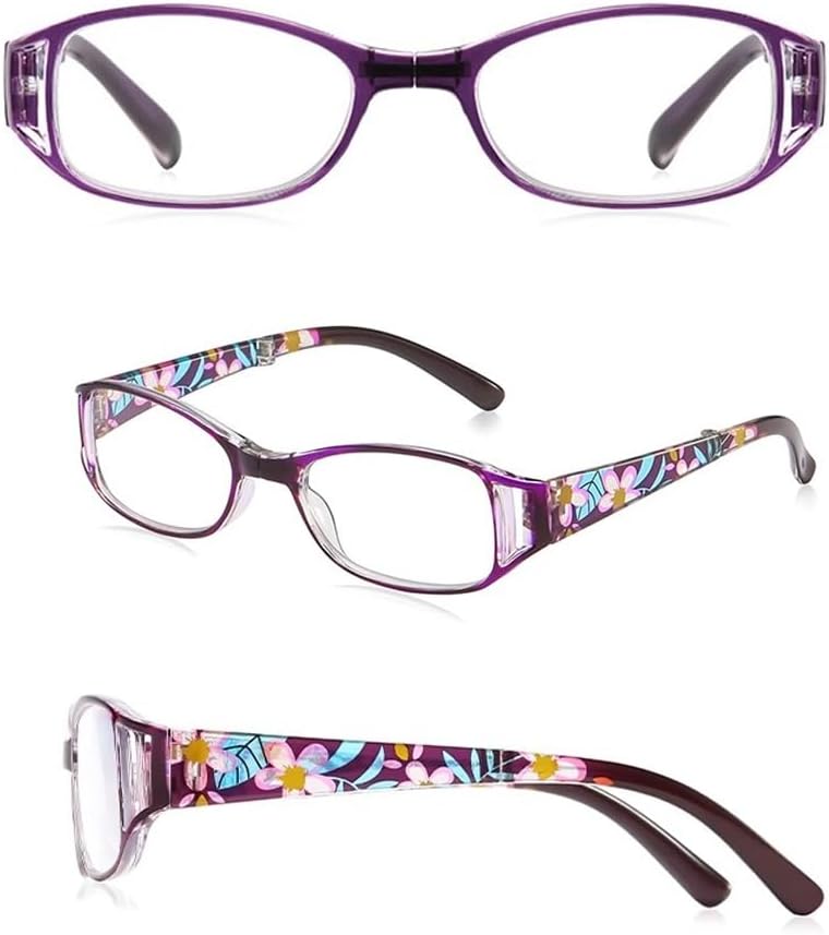 +250 Reading Glasses – Trendy Purple Frames – Perfect for Comfortable Reading and Everyday Use – Ideal for Those with +250 Prescription Strength