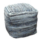 TEXTURED Denim Pouf 40x40x40CM - Stylish, Durable, and Versatile Pouf for Seating, Footrest, or Decorative Accent in Any Room