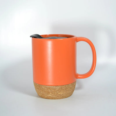 400ml matte stoneware multi colour customized logo tea coffee ceramic mug with natural cork base