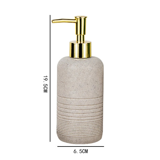 Earthly Elegance sandstone resin liquid soap dispenser beige