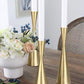 Luxury Flolenco Home Decor Accessories - Modern Gold Wedding Table Centerpiece - Set of 3 Metal Candlestick Holders - Elegant and Stylish for Weddings, Special Events, or Sophisticated Home Decor