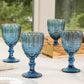 Blue French Vintage Wine Glass - Elegant Crystal Stemware - Classic Design with Rich Blue Hue - Ideal for Serving Wine, Cocktails, or Special Occasions - Timeless, Sophisticated Touch for Your Glassware Collection