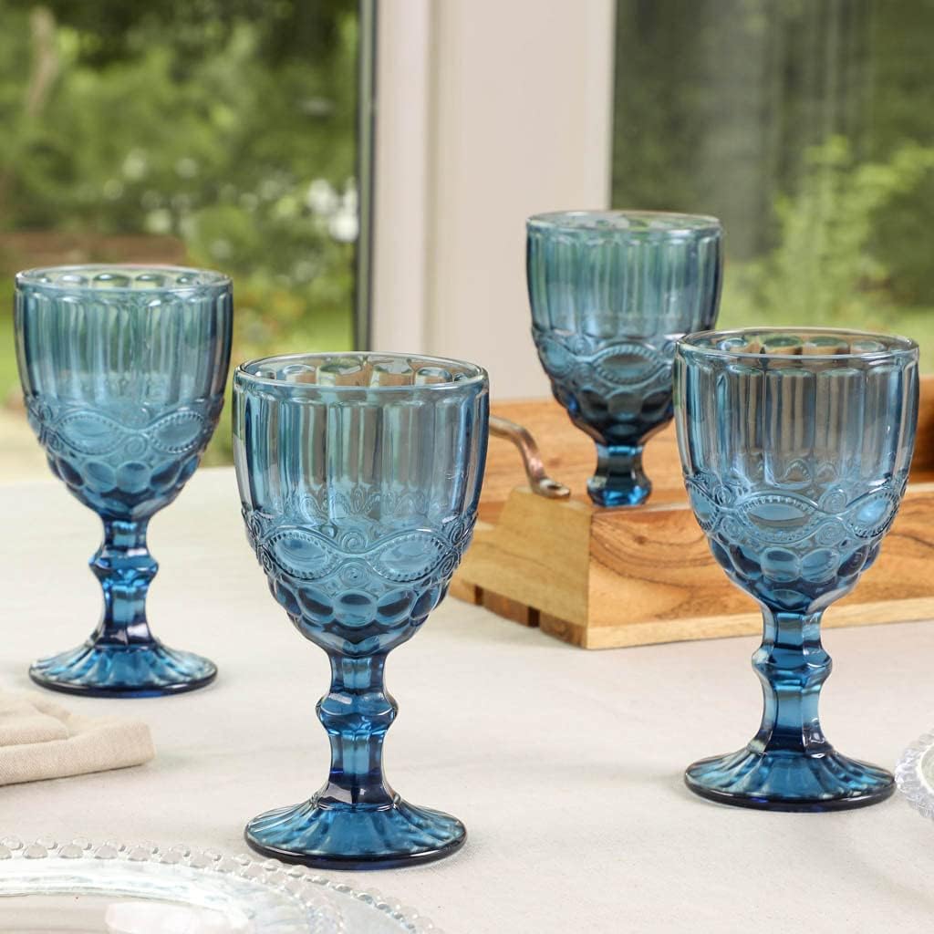 Blue French Vintage Wine Glass – Elegant Crystal Stemware – Classic Design with Rich Blue Hue – Ideal for Serving Wine, Cocktails, or Special Occasions – Timeless, Sophisticated Touch for Your Glassware Collection