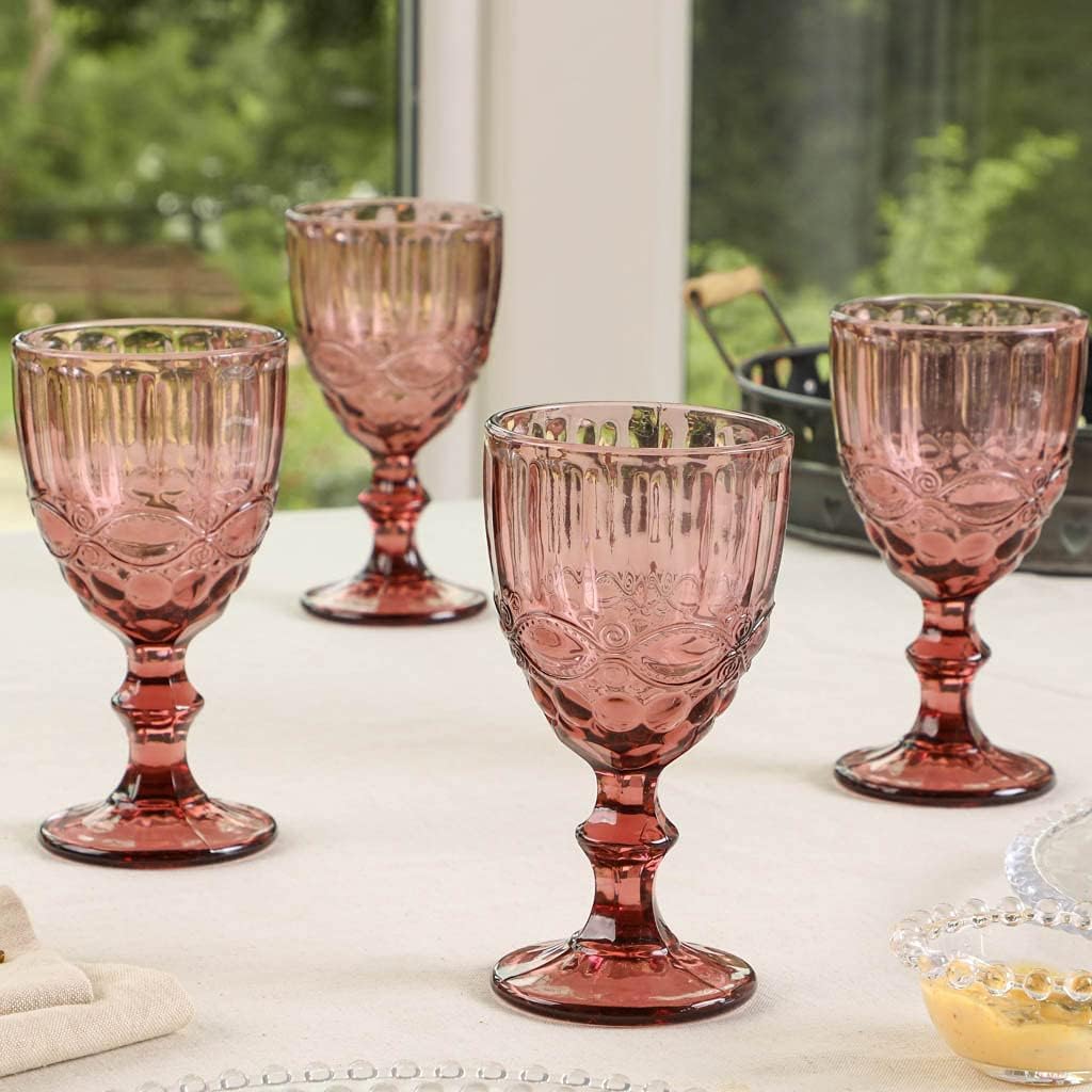 Pink French Vintage Wine Glass – Elegant Crystal Stemware – Classic Design with Soft Pink Hue – Perfect for Serving Wine, Cocktails, or Special Occasions – Timeless, Sophisticated Addition to Your Glassware Collection