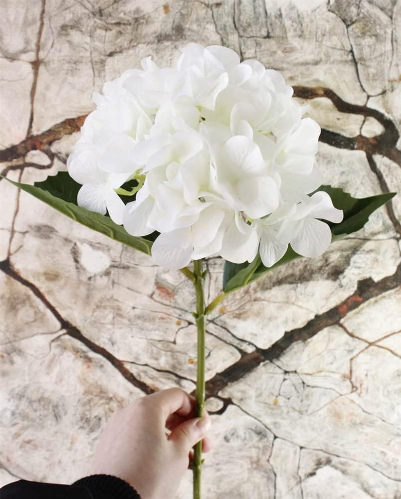 White Hydrangea Silk Flowers - Realistic Artificial Hydrangea Bouquet for Home Decor, Wedding Arrangements, Centerpieces, Floral Displays & DIY Crafts – Faux Hydrangea Stems with Lifelike Petals & Vibrant Colors