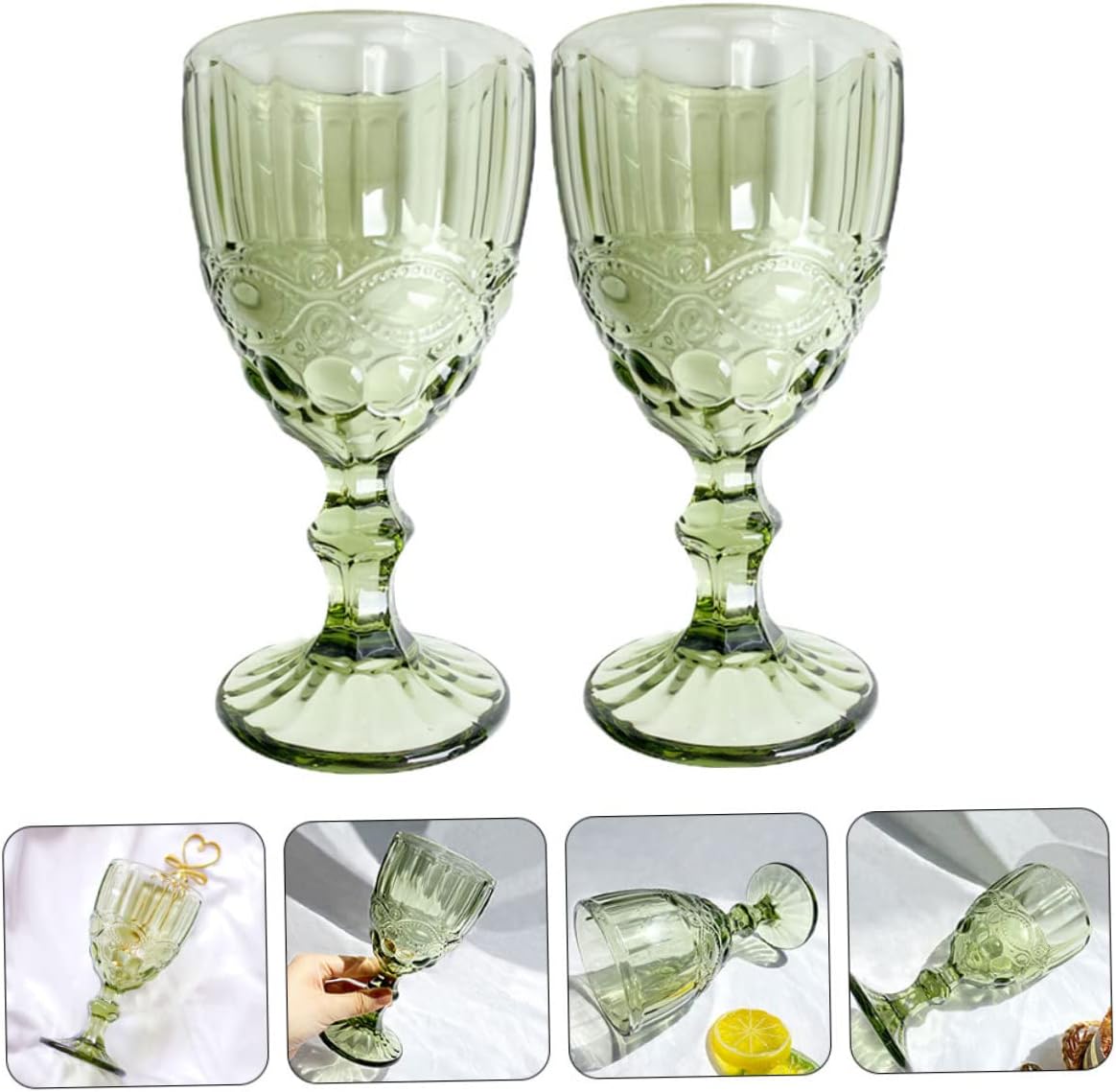 Green French Vintage Wine Glass – Elegant Crystal Stemware – Classic Design with Rich Green Hue – Perfect for Serving Wine, Cocktails, or Special Occasions – Timeless, Sophisticated Addition to Your Glassware Collection